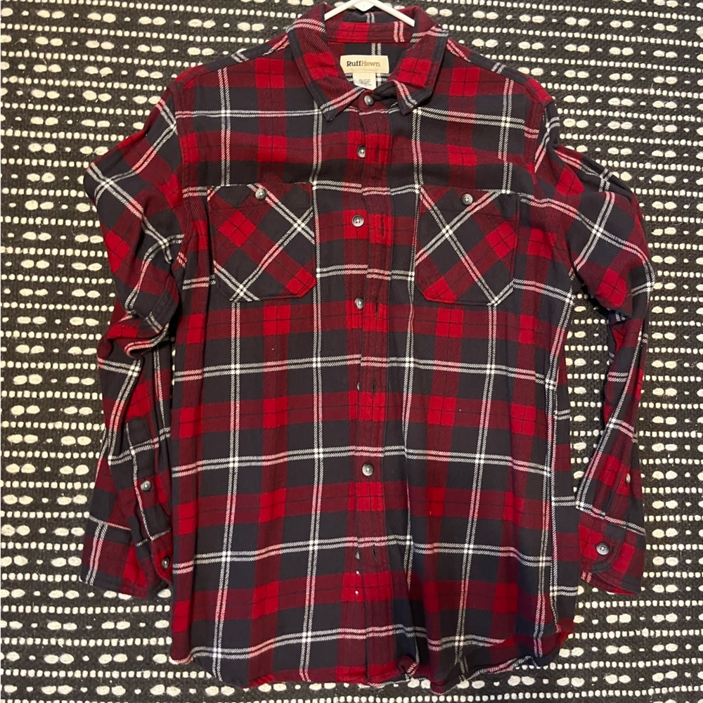 RUFF HEWN FLANNEL red grey men’s small